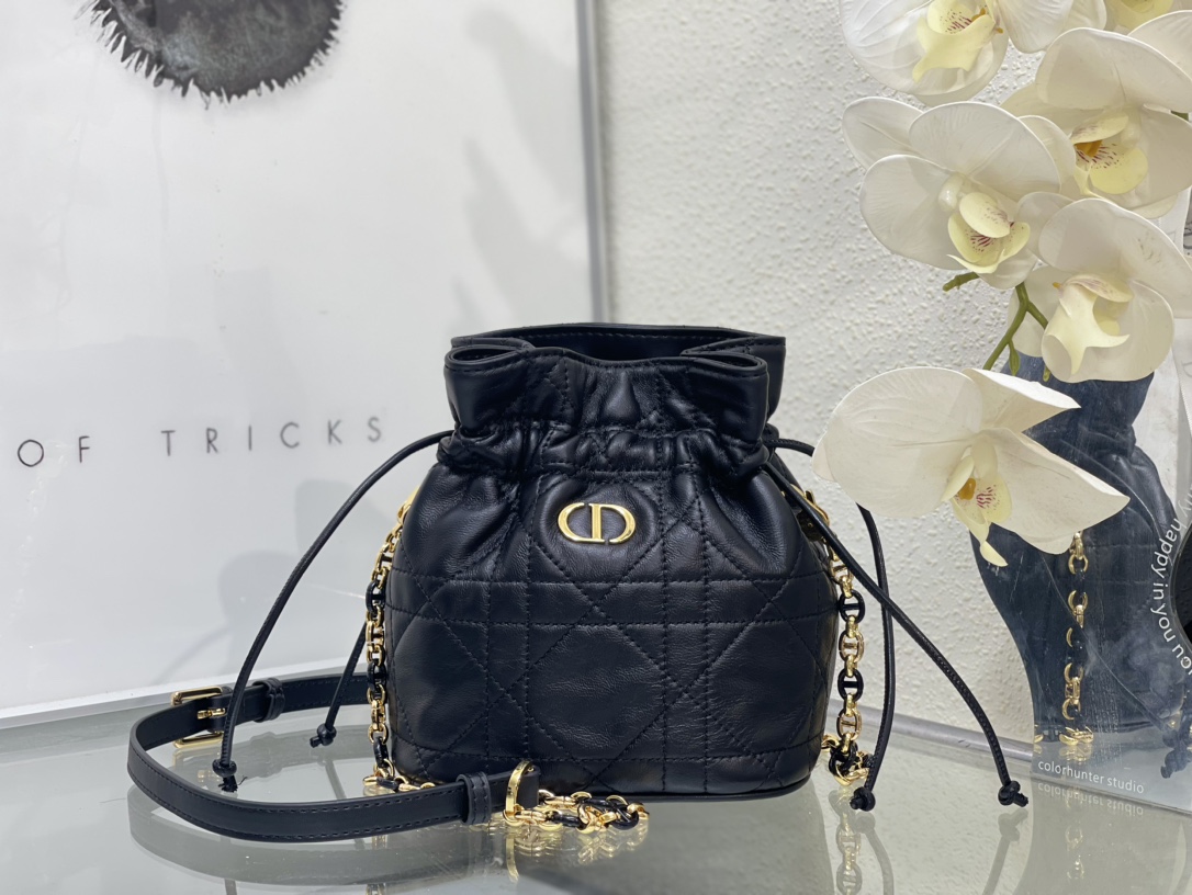 TOP Christian Dior Montaigne Bag Mini Drawstring Bucket Bag 16x18.5x13cm - 2 Colors