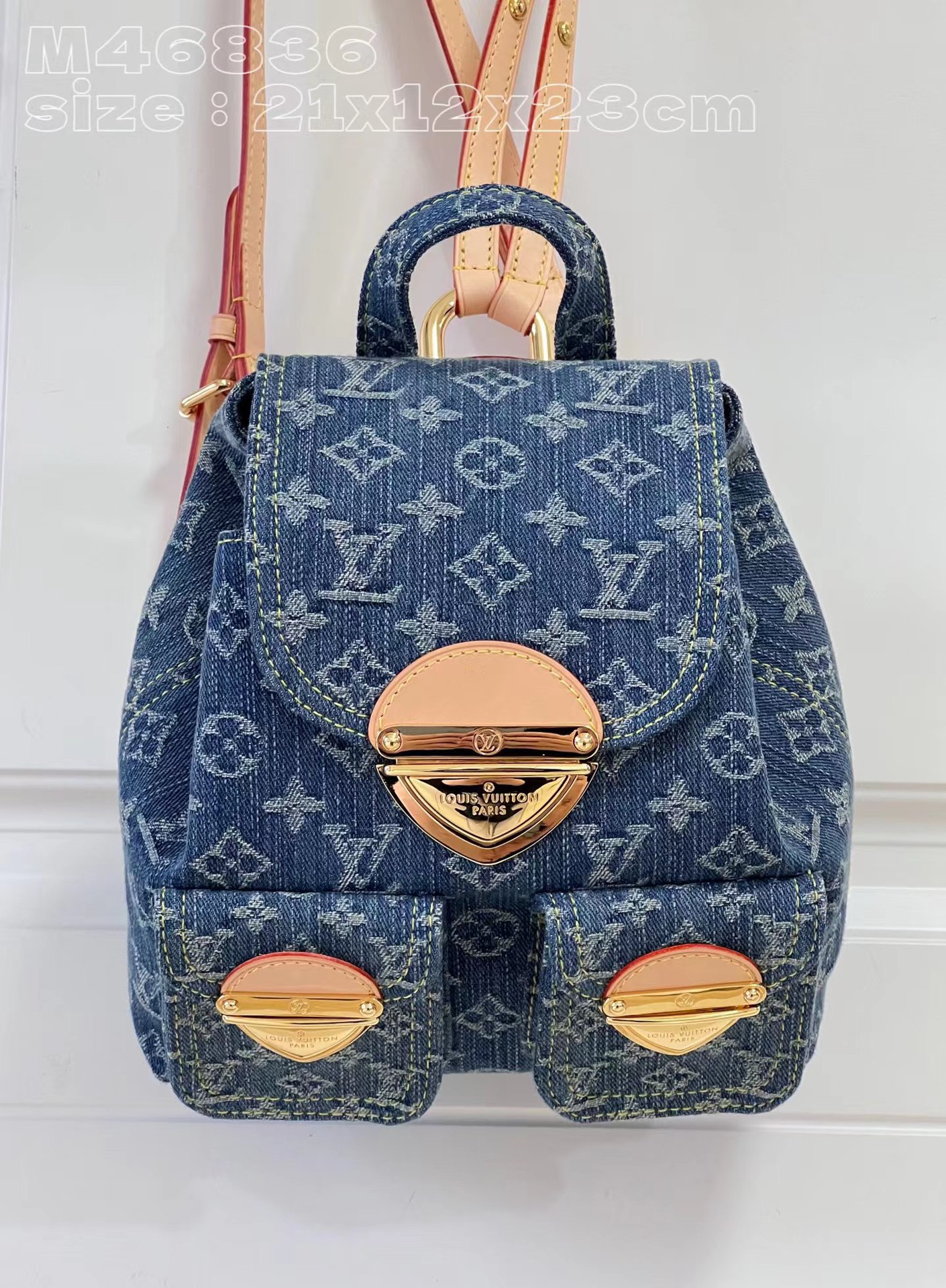 TOP Louis Vuitton LV Monogram Denim Canvas Venice Backpack - 21×12×23cm