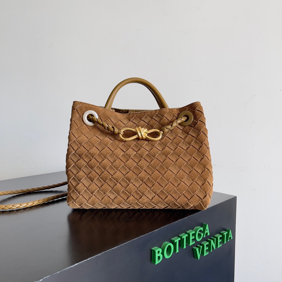 TOP Bottega Veneta BV Andiamo Bag Suede Leather 25 x 22 x 10.5 cm - Brown