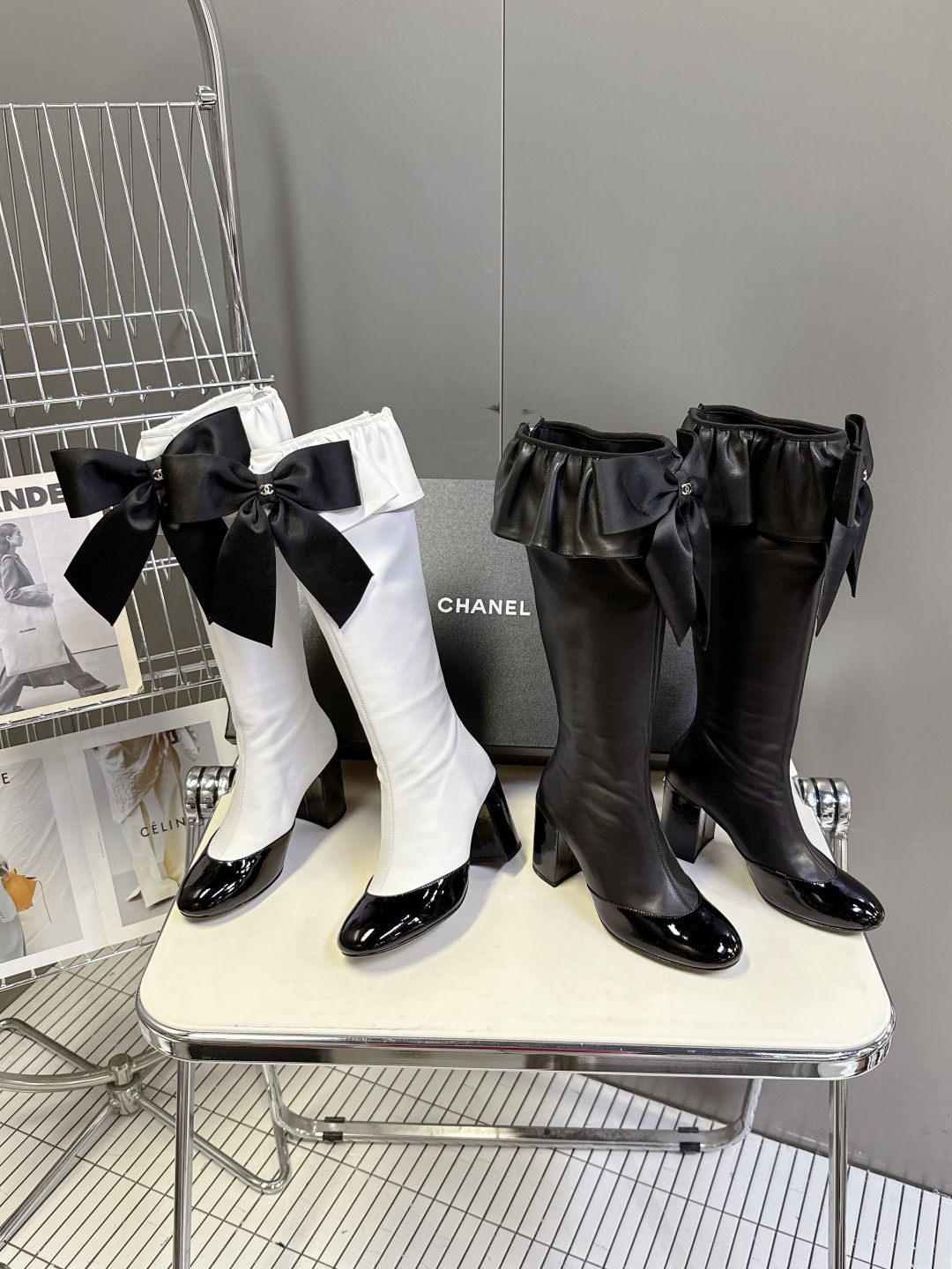 TOP CHANEL Calfskin Boots with Bow - 2 Color