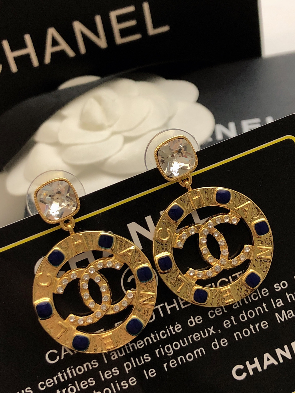 TOP CHANEL DOUBLE C LOGO METAL RING Earrings