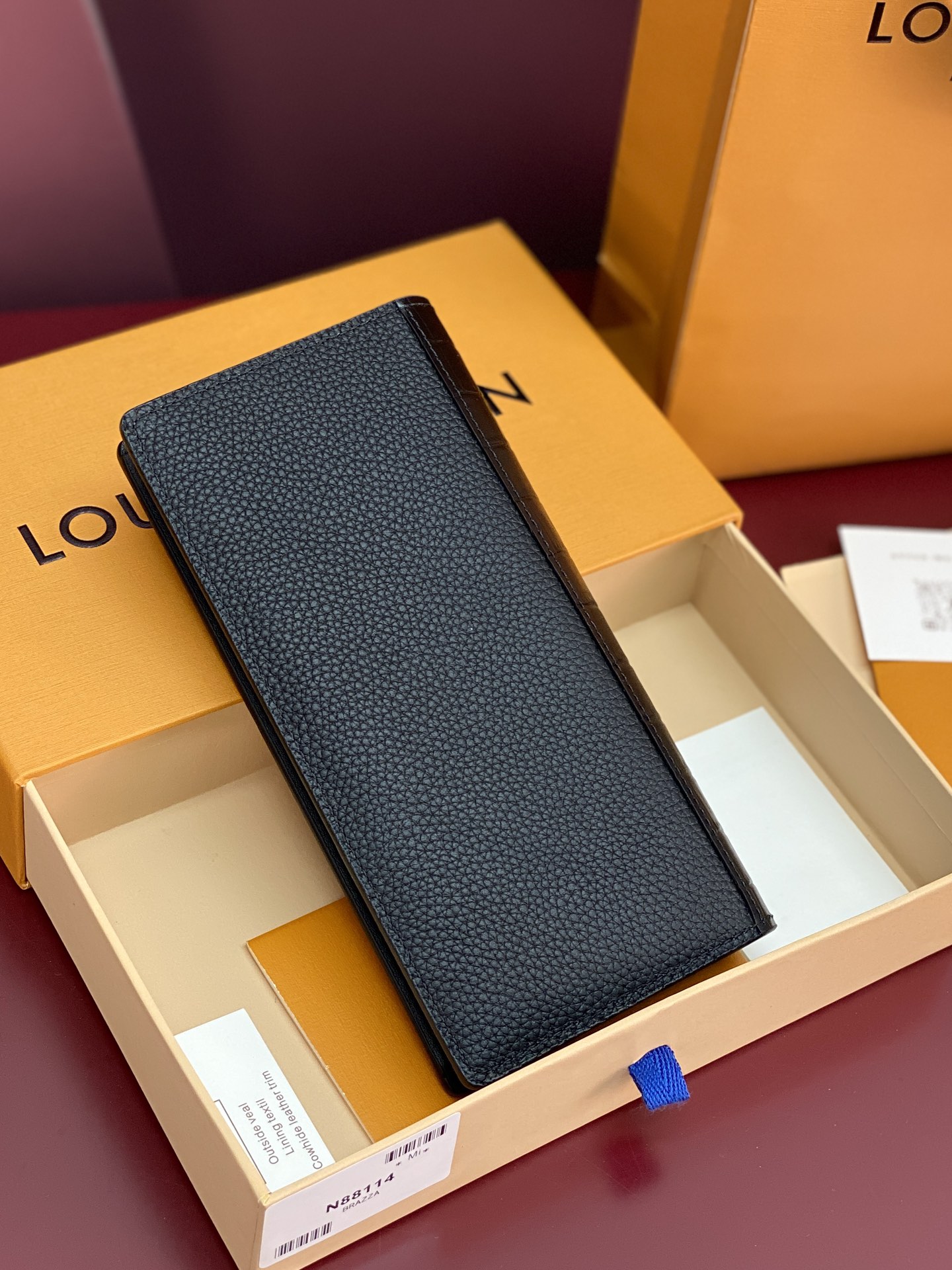 TOP Louis Vuitton LV Men's Long Wallet with Crocodile Leather 10x19x2cm - Black