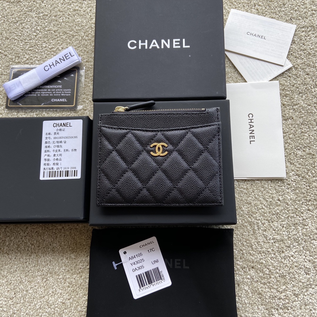 TOP CHANEL Cardholder Calfskin 11.5x9cm - 2 Color & GHW/SHW