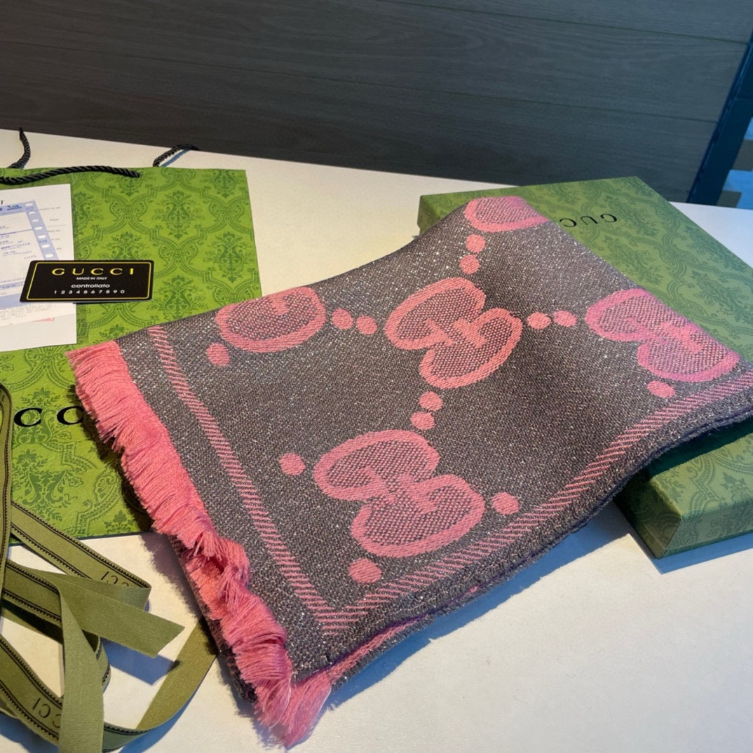 TOP GUCCI Cashmere Scarf 45×190cm - 2 Colors