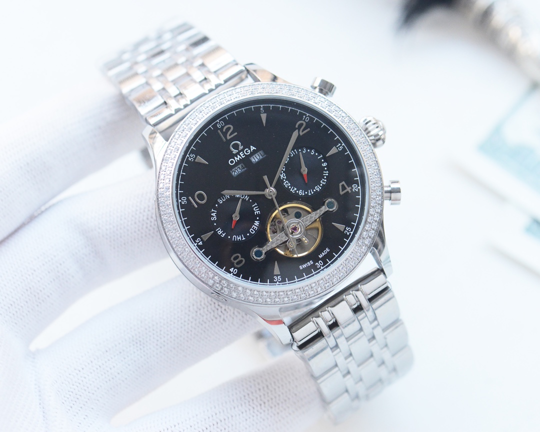 TOP OMEGA Men's Watch 316L Stainless Steel Strap Watch 42mm - 6 Colors