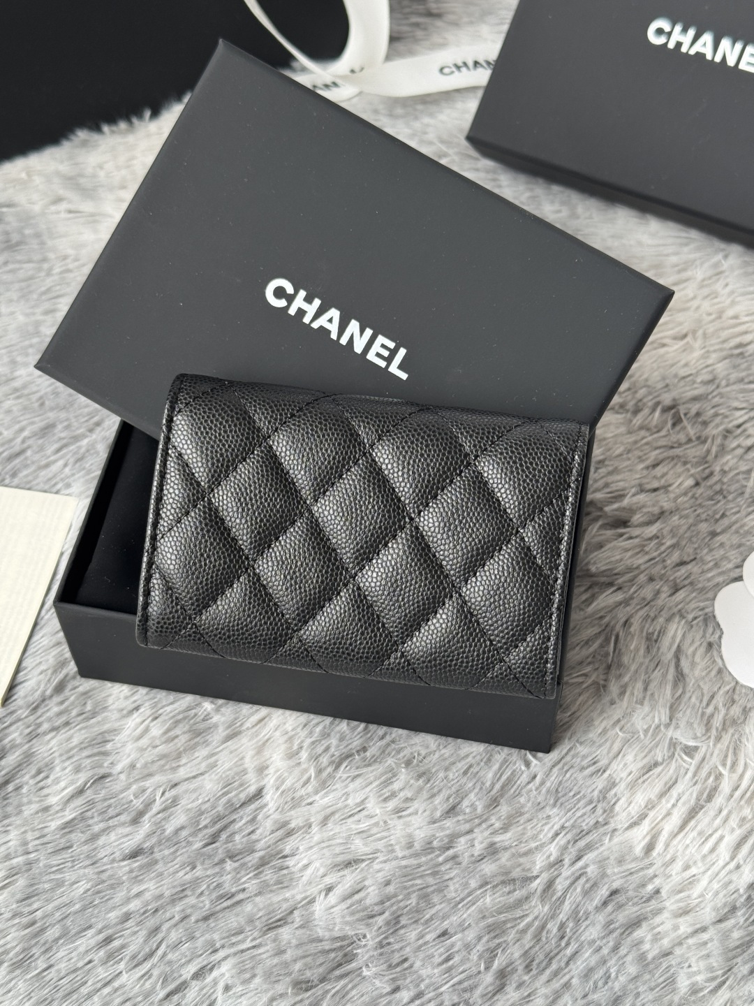 TOP CHANEL Card Holder Lambskin/Calfskin 11x8.5x3cm - Black