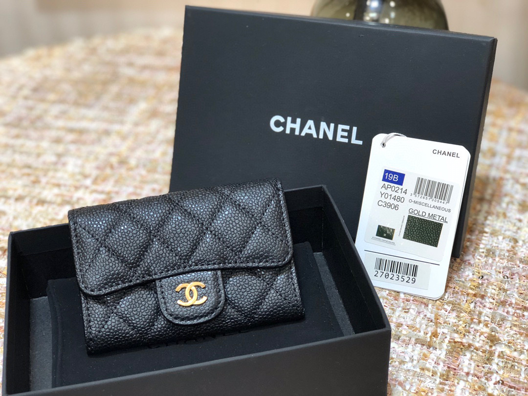 TOPCHANEL Classic Flap Cardholder Black 11x7cm - 4 Types
