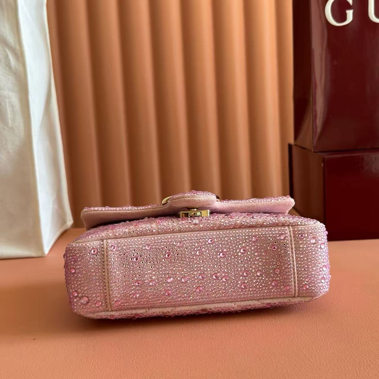 Gucci Marmont Crystal-Embellished Small Shoulder Bag (7A regular version)