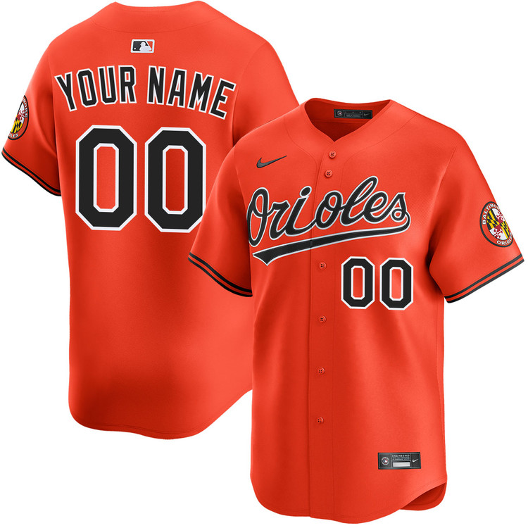 Baltimore Orioles Orange Custom Jersey