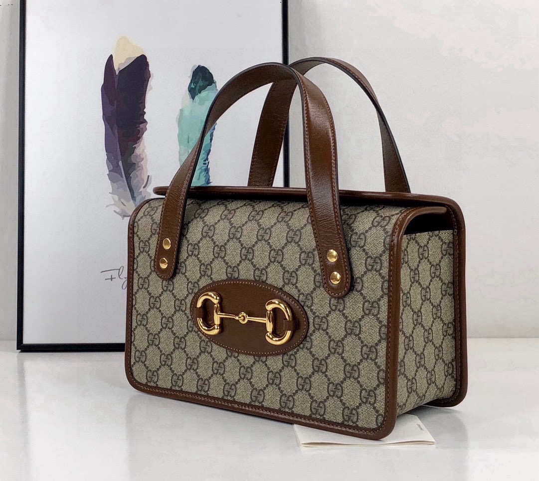 TOP GUCCI GG Horsebit 1955 Bag Handbags 27.5x17.5x11cm - Brown