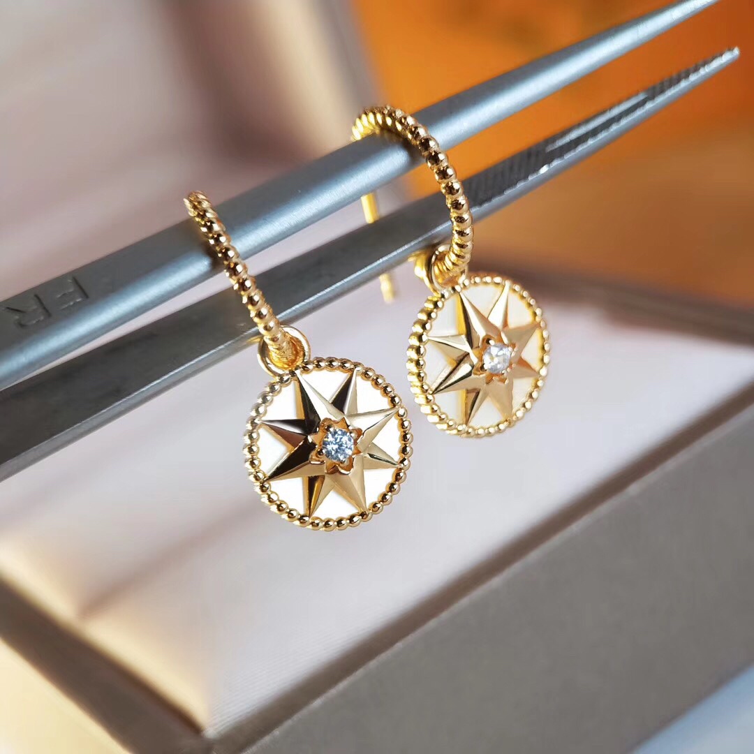 TOP Christian Dior Compass Earrings - Gold