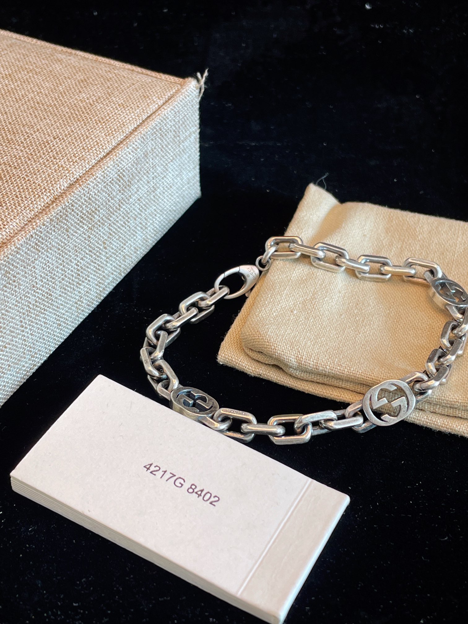 TOP GUCCI Men's/Women's Vintage Style Bracelet - Silver