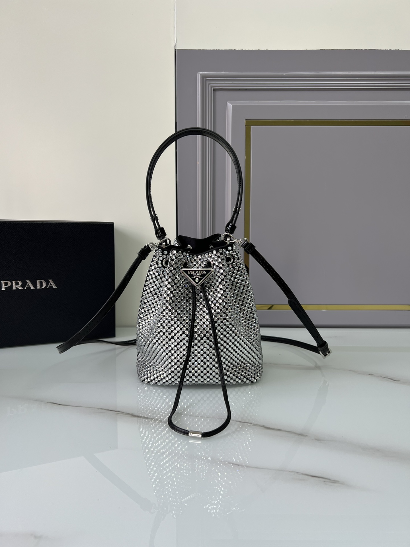 TOP PRADA Crystal bucket Bags 16x21x10 cm - Two Colors