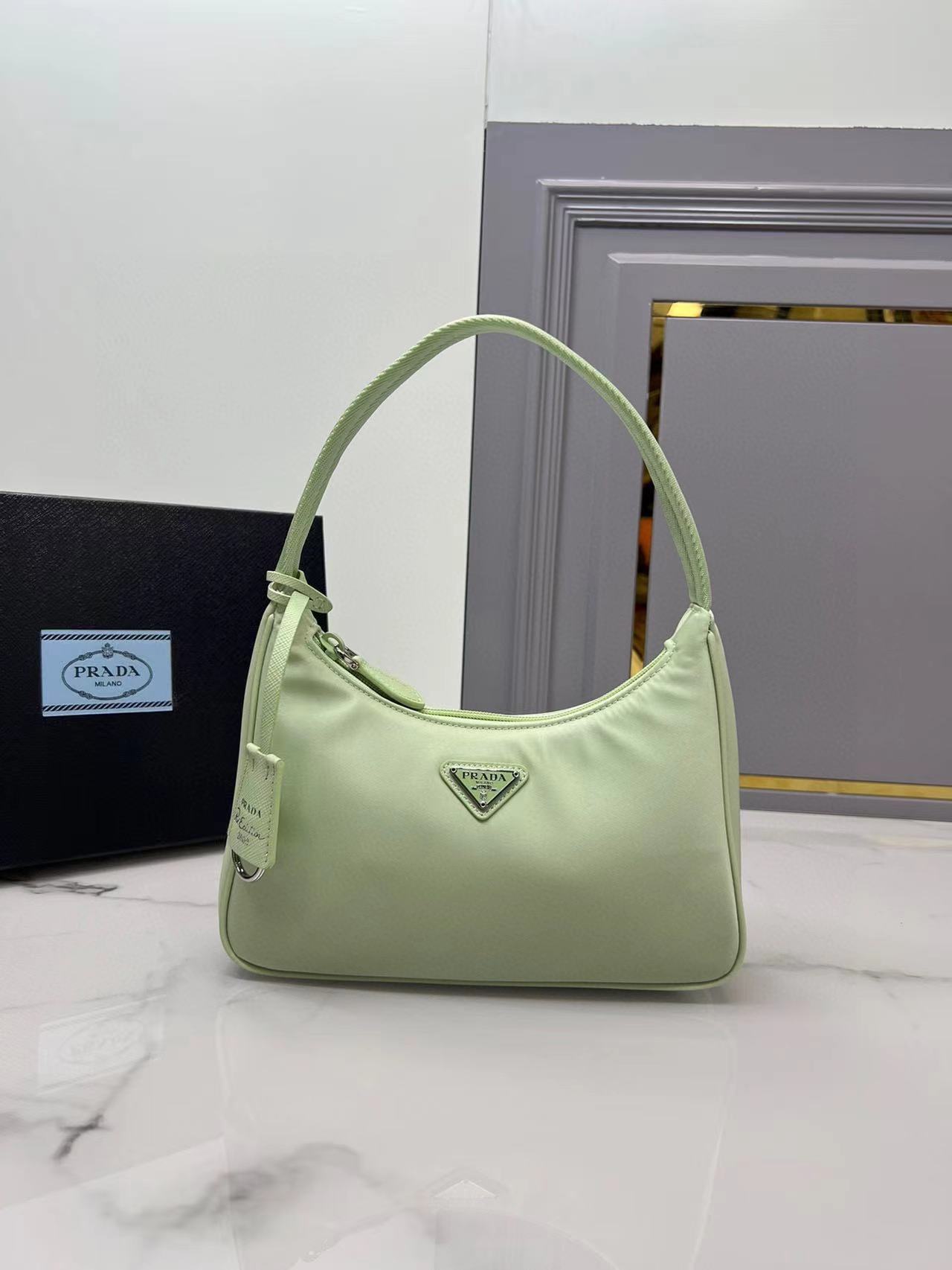 TOP PRADA  Re-Nylon Re-Edition 2000 Leather Mini Bag 22×17×6cm - 2 Color