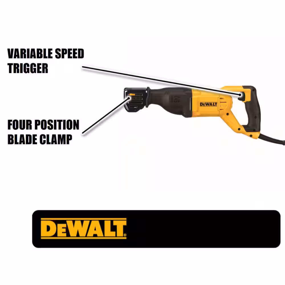 12 Amp Corded Variable Speed Reciprocating Saw