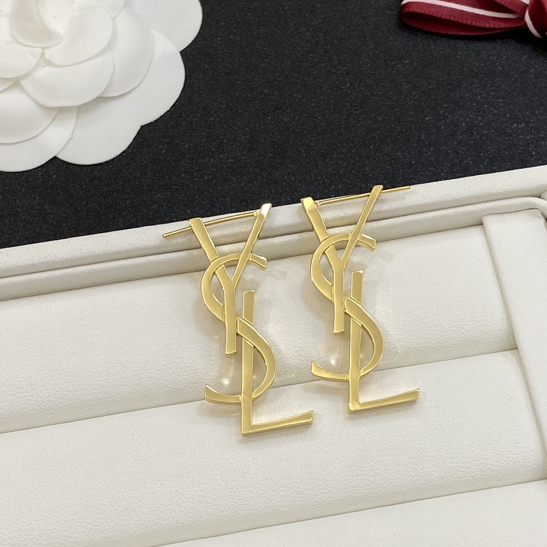 TOP Yves Saint Laurent YSL Earrings - Gold Color
