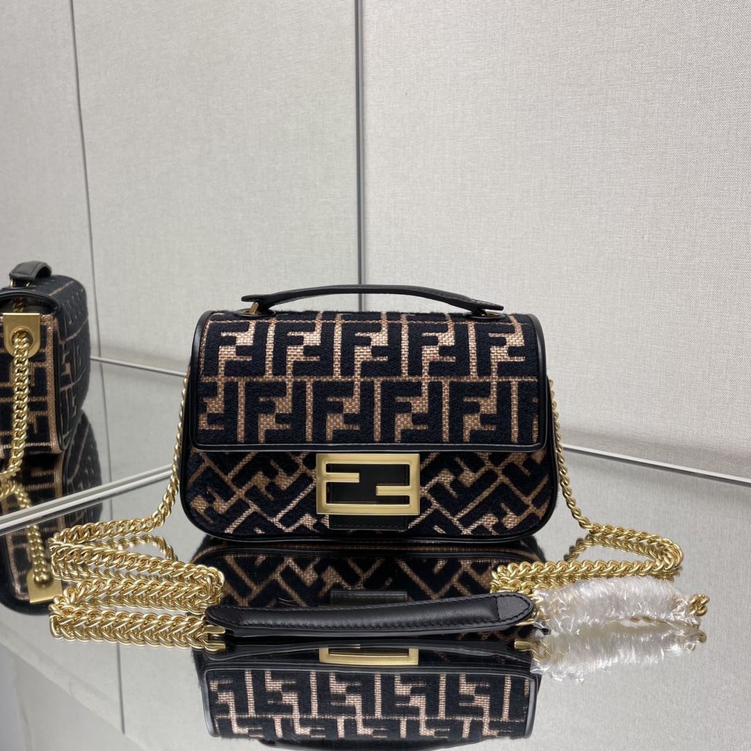 TOP FENDI Braid Baguette Bag - 24x14.5x6cm - GHW - Two Colors