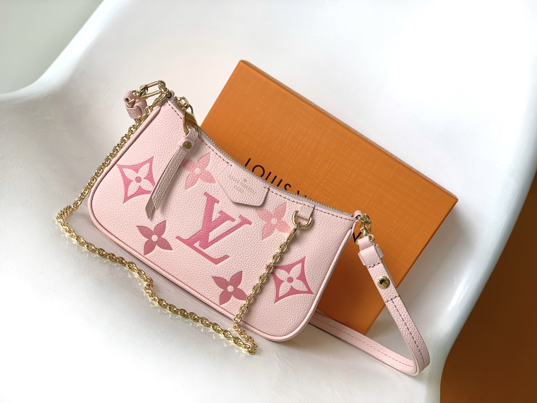 TOP Louis Vuitton LV  Gradient Easy Pouch Monogram Empreint Bag 19.0 x 11.5 x 3.0 cm- Pink