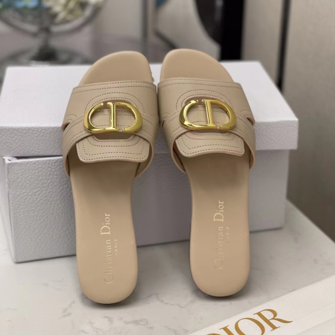 TOP Christian Dior Montaigne Sliders - Beige