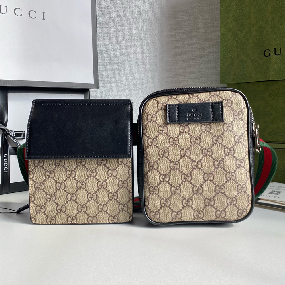 GUCCI Canvas & Leather Crossbody Waist Bag (Replica)