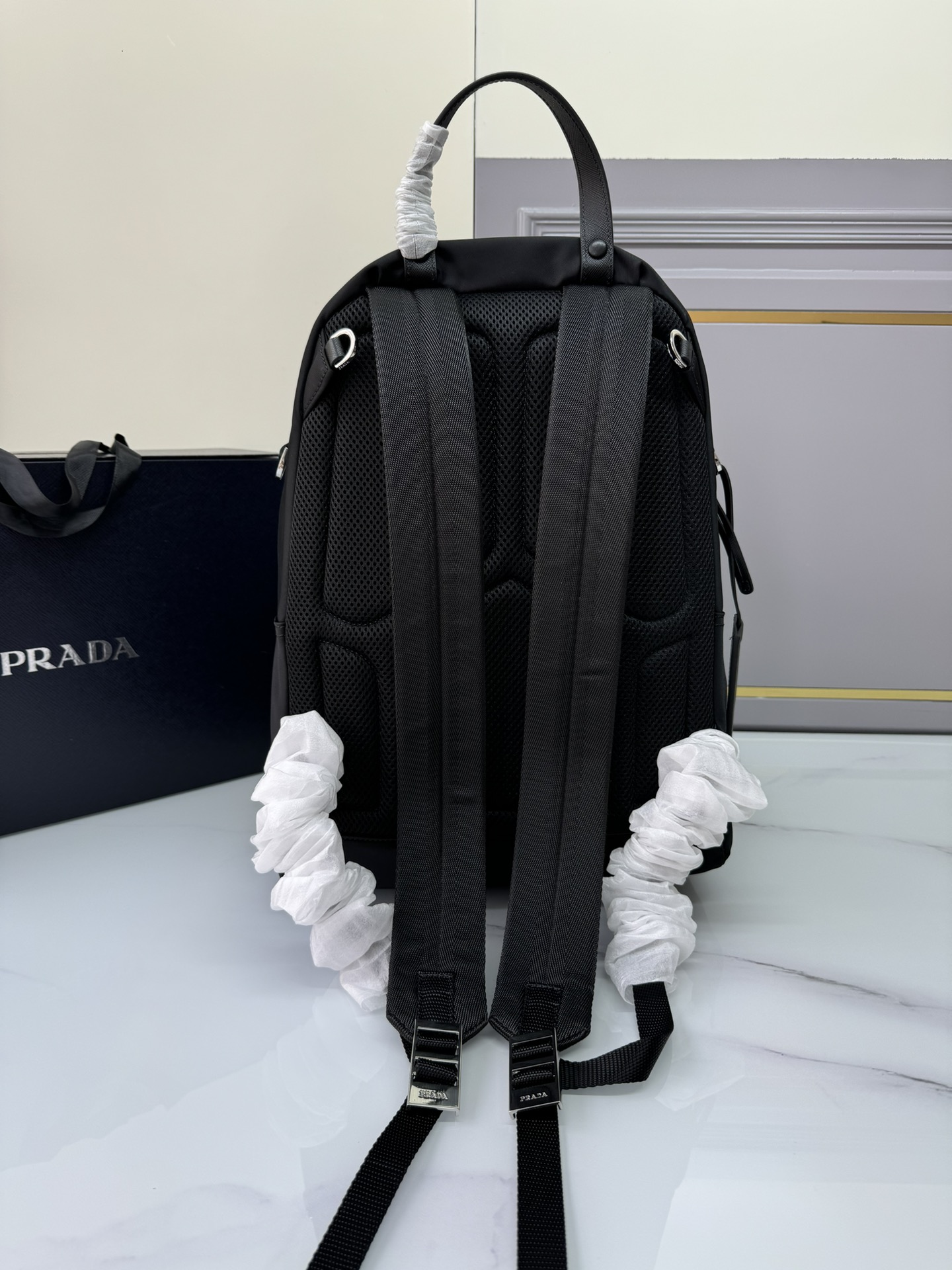 TOP PRADA Nylon Backpack 29×40×17cm - Black