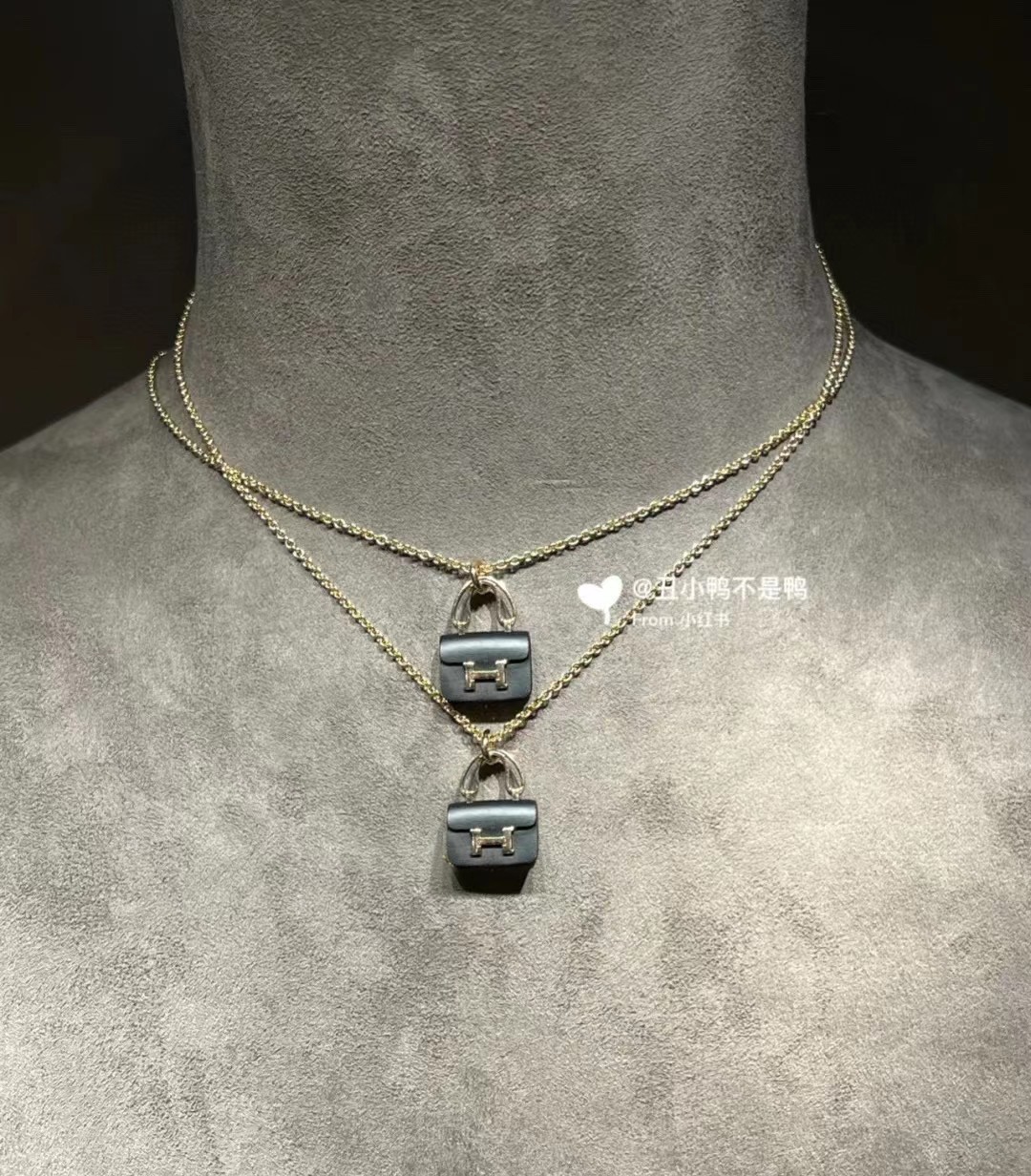 TOP HERMES Bag Necklace-Gold