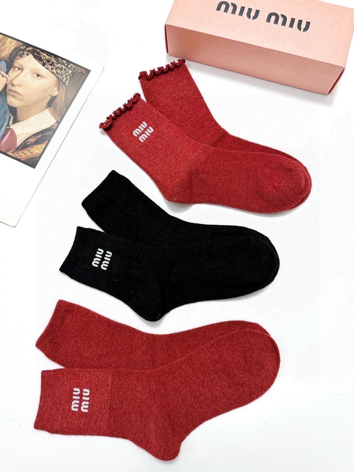 TOP Miu Miu Socks - 3 Pieces as a Set