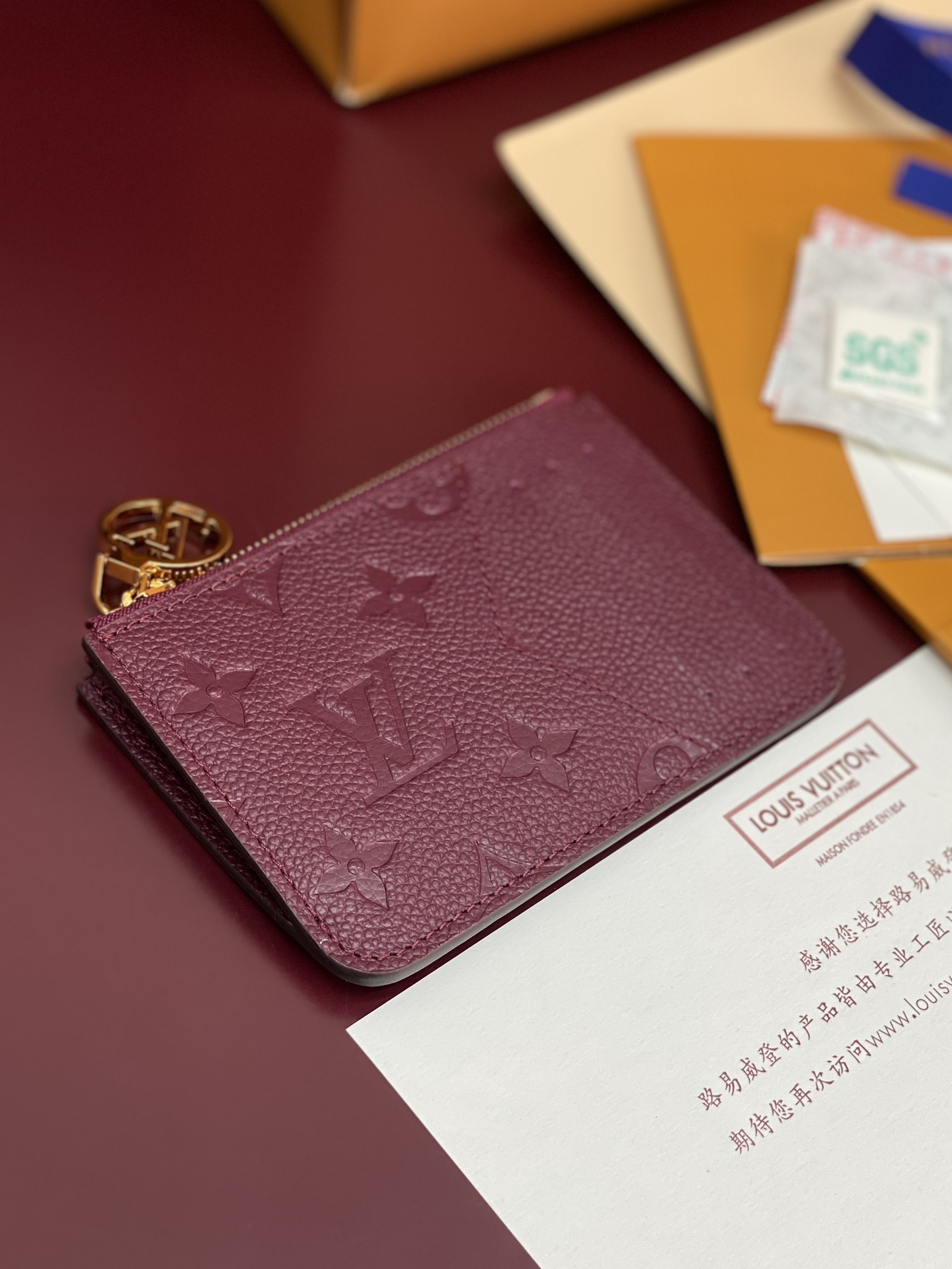 TOP Louis Vuitton LV Empreinte Romy Card Holder 12x8x0.8cm - Purple