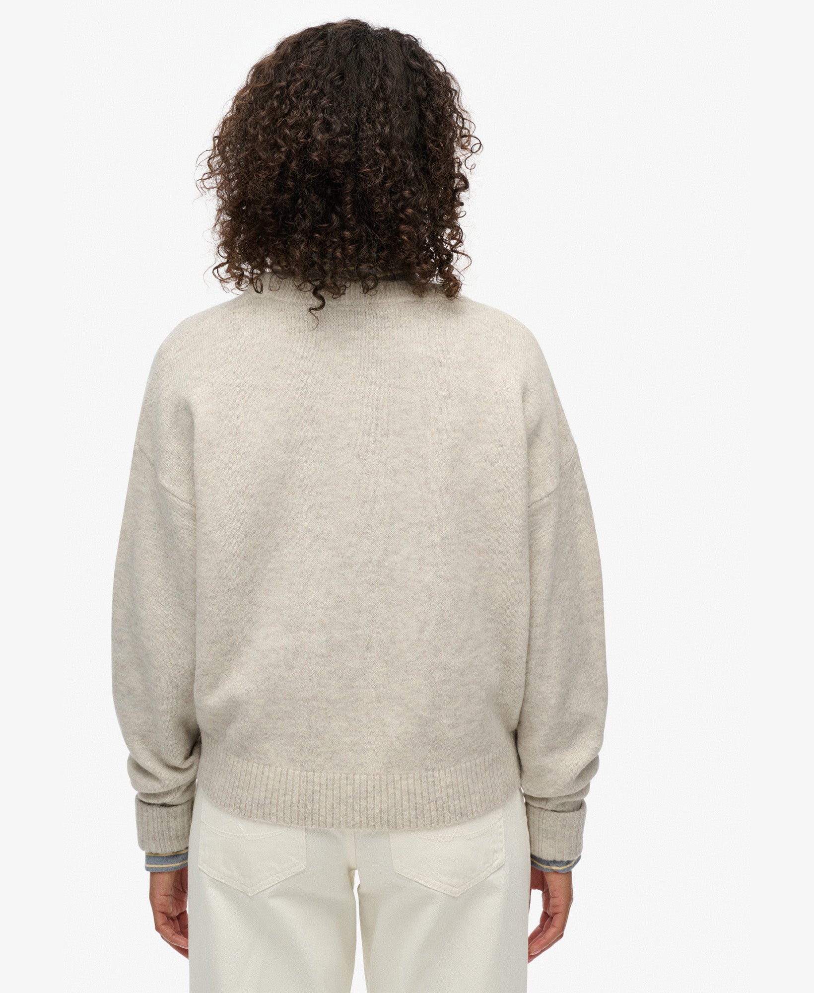 Slouchy Crew Neck Jumper | Oatmeal Twist