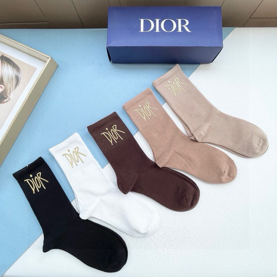 Top Christian Dior Socks - 5 Pieces as a Set