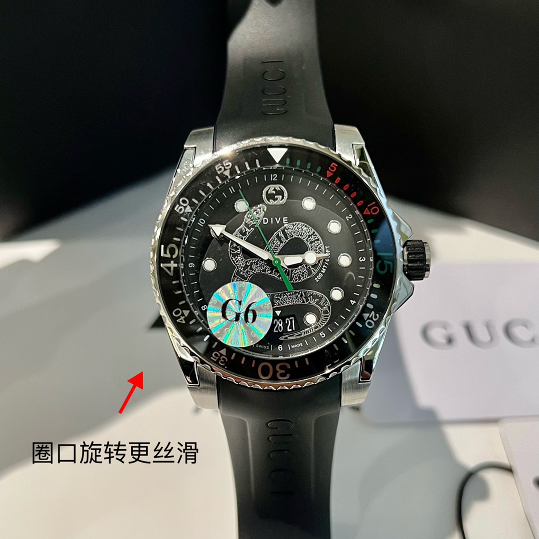 TOP GUCCI Guchi's New Unisex Diving  Watch 40 mm - 3 Colors