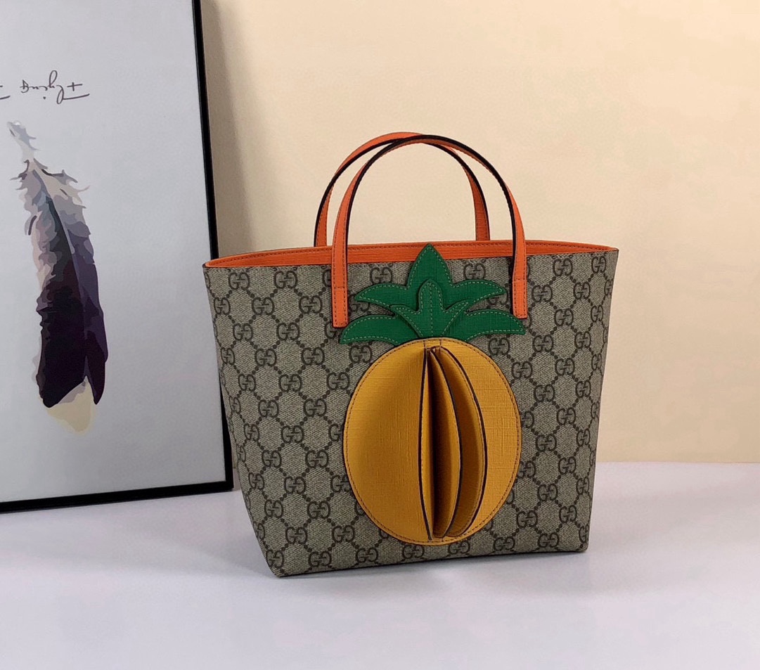 TOP GUCCI Pineapple Portable Tote Bag - 21x20x10cm
