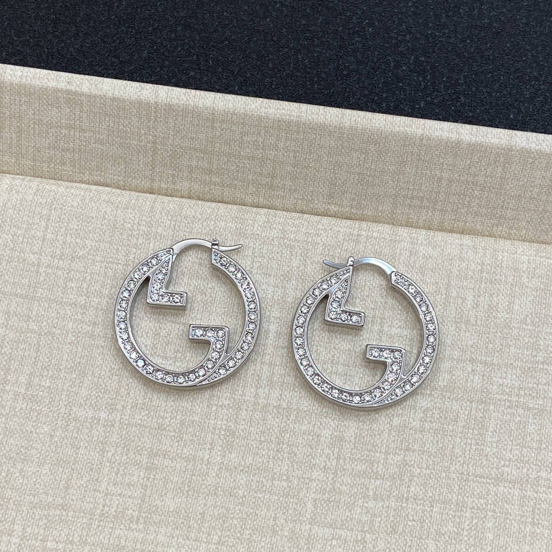 TOP GUCCI Diamonds Earrings - Silver