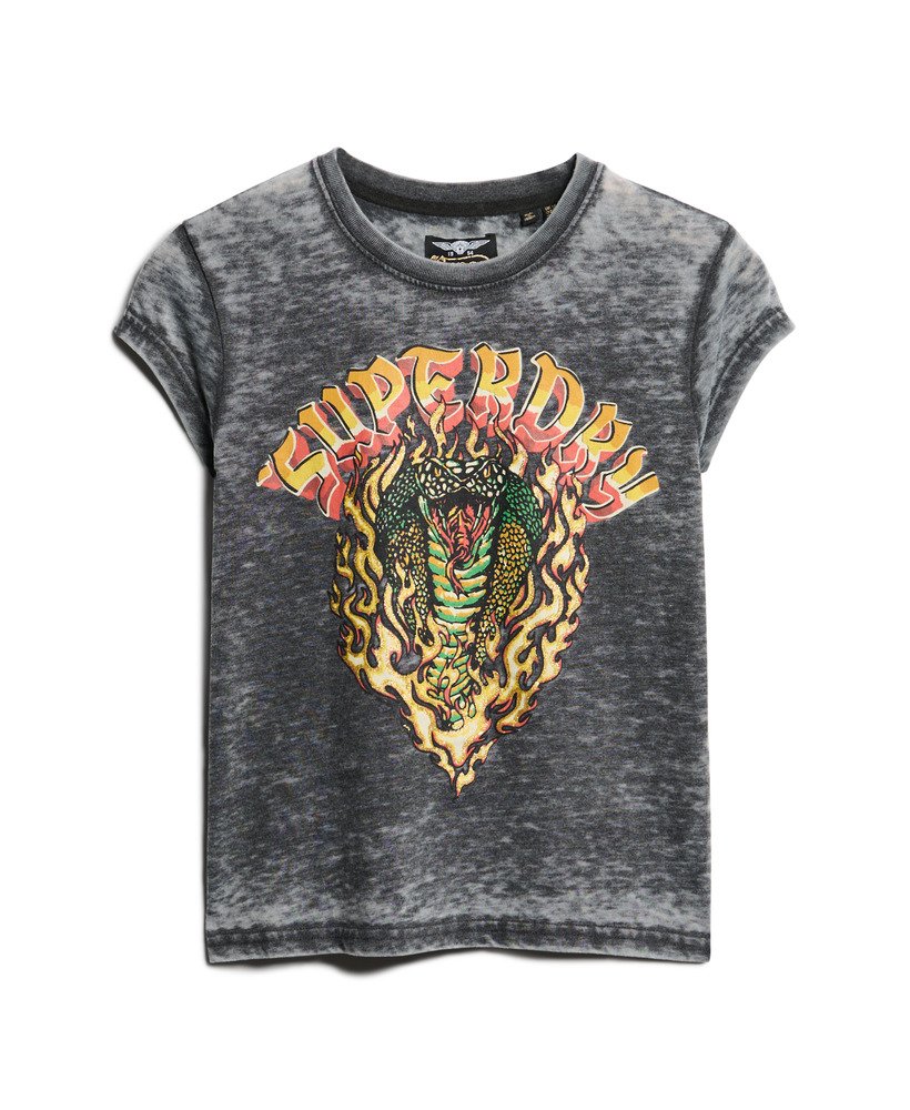 Biker Rock Graphic Cap Slv Tee | Black