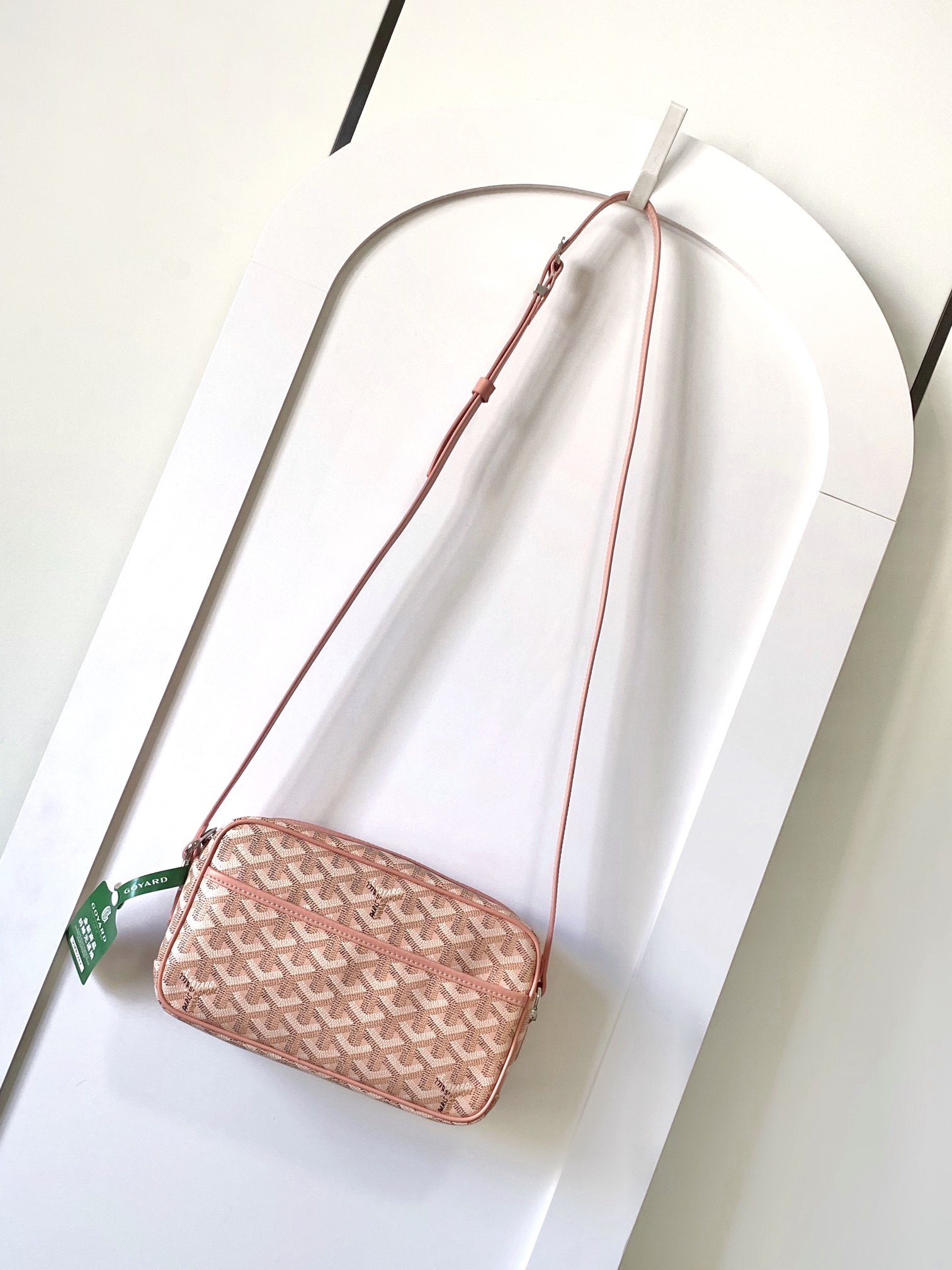TOP Goyard Cap Vert Presbyard Full Print Crossbody Bag 13 x 6.5 x 22 cm - Pink