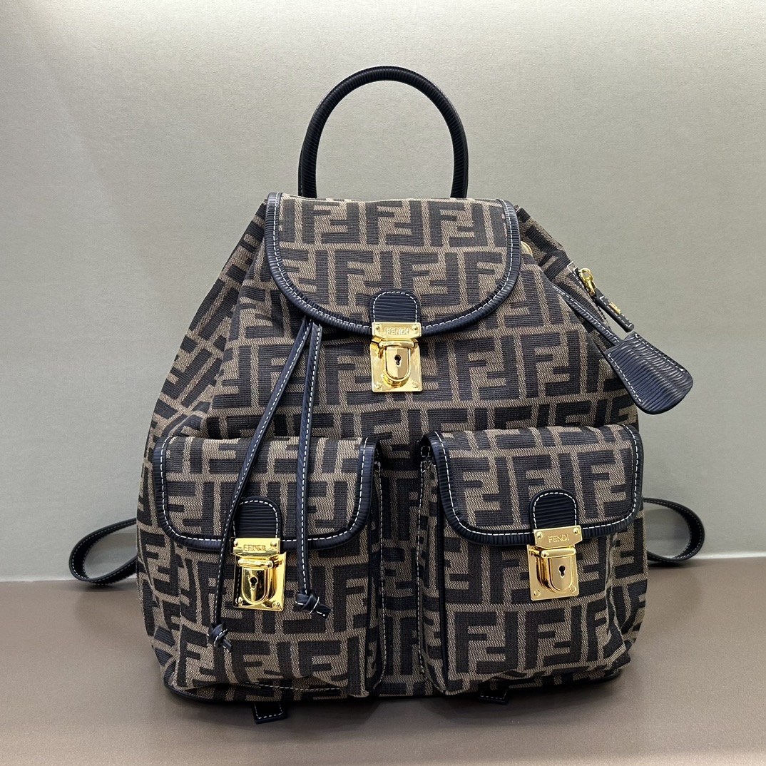 TOP FENDI Monogram Backpack 32x5x38cm - Brown