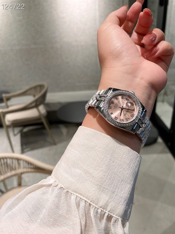 TOP ROLEX Pink Dial Watch 31mm - Sliver