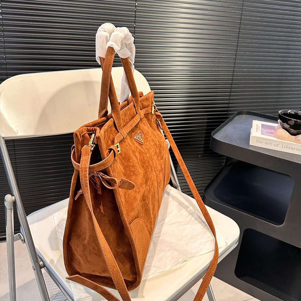 Prada Large suede handbag (Replica)