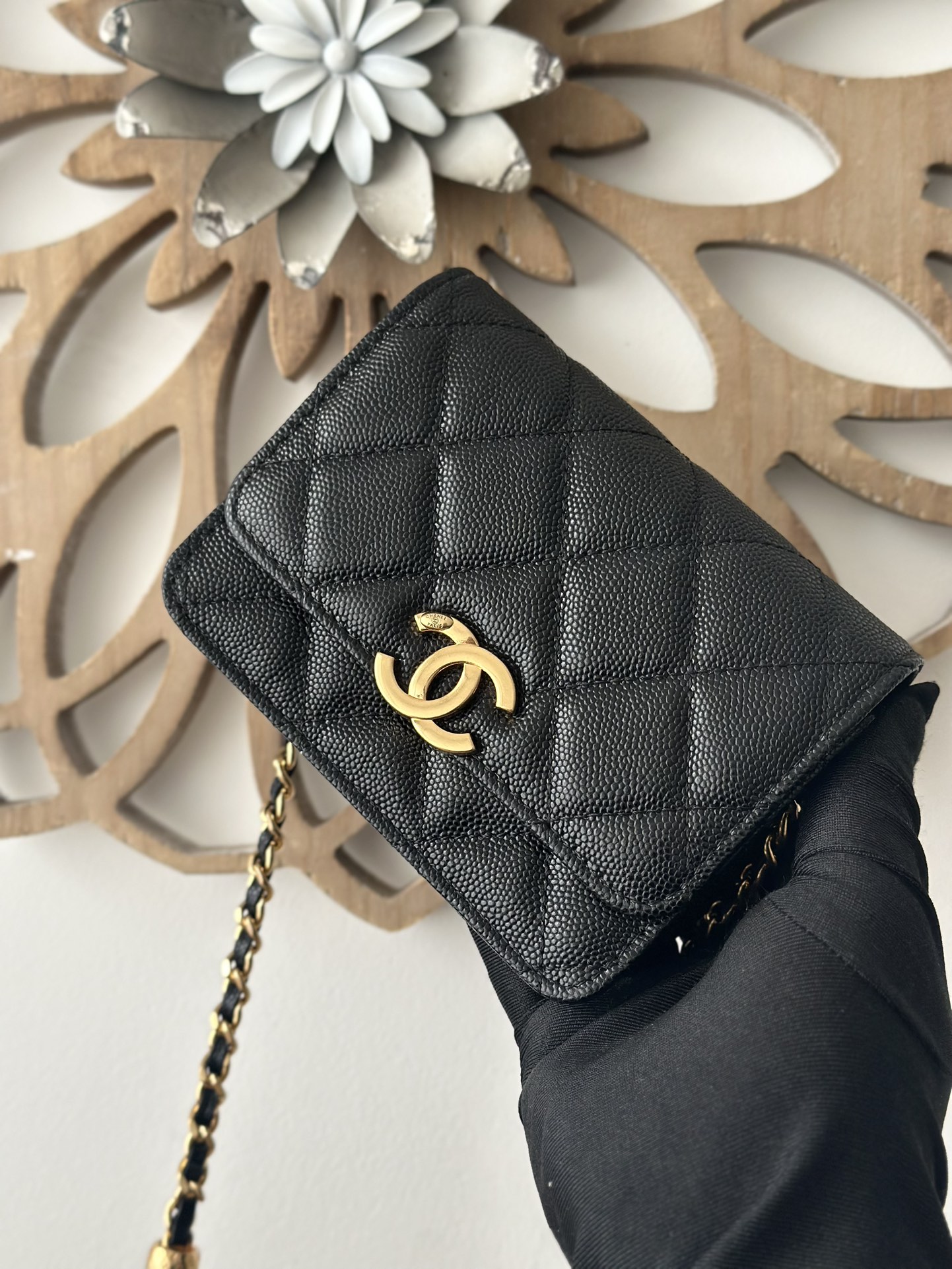 TOP CHANEL Mini Flap Bag 12.5x9x2.5cm - Black