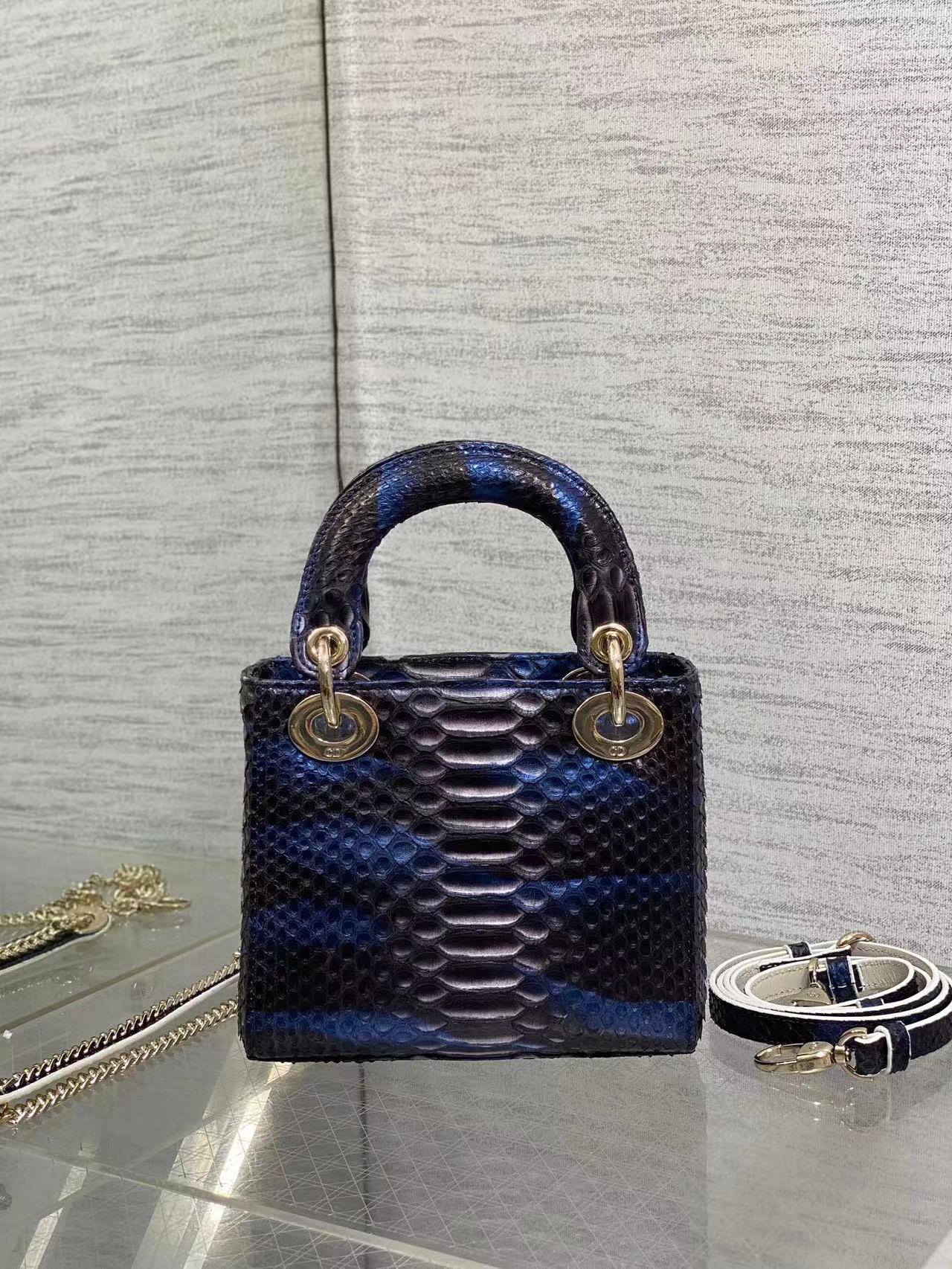 TOP Christian Dior Snakeskin Lady Dior Bag 17 cm - 2 Colors