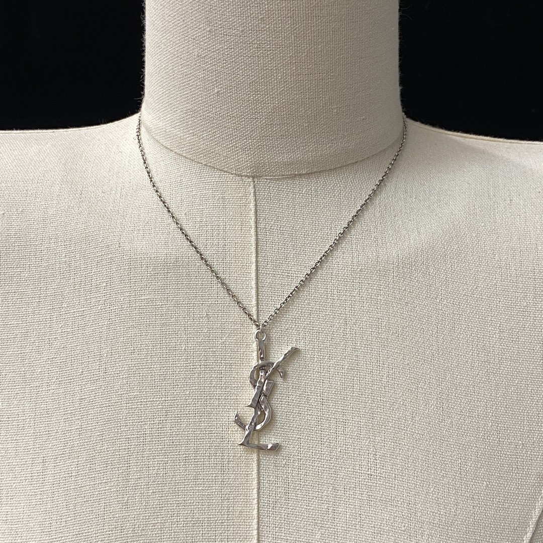 TOP Yves Saint Laurent YSL Necklace - Silver & Gold