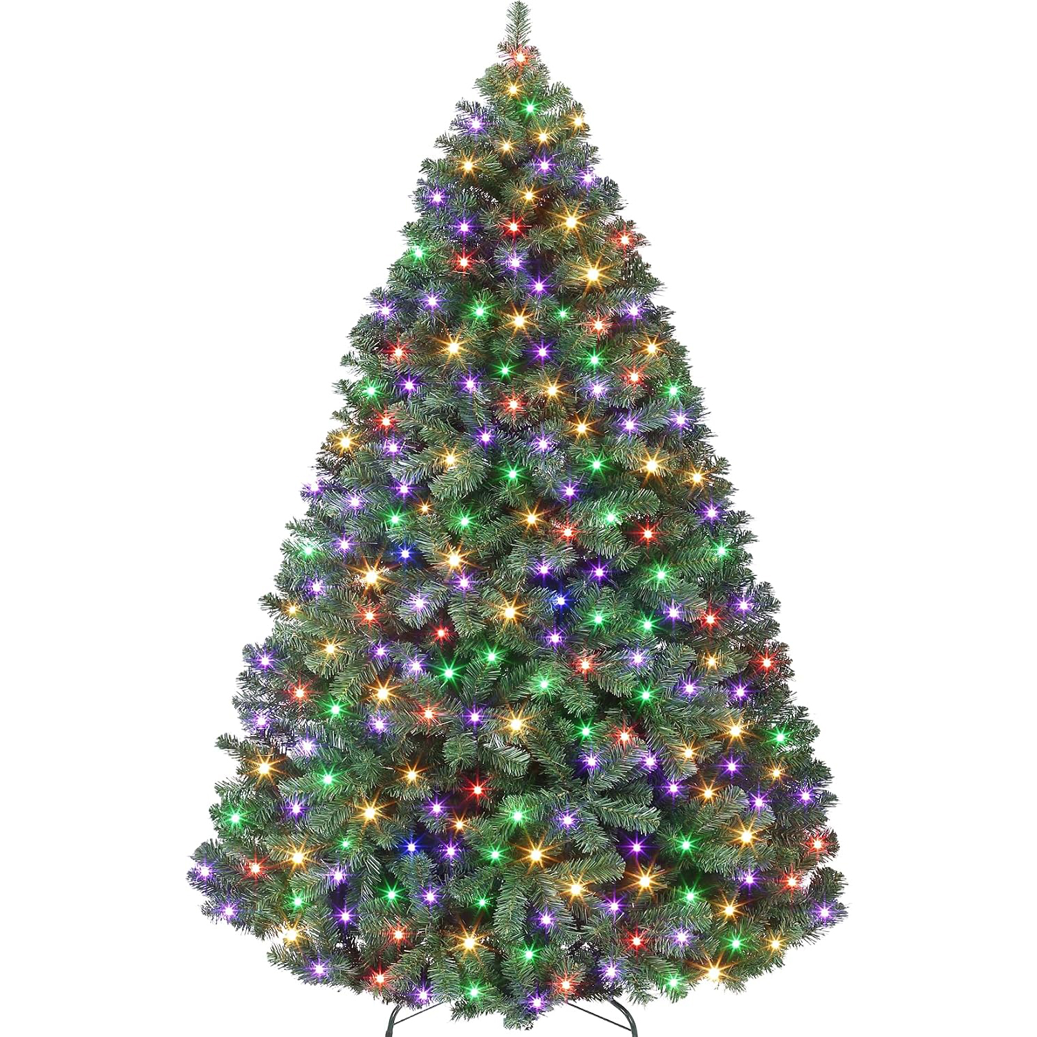 GAOMON Prelit Wide Fraser Fir Artificial Christmas Tree with RGBW Light