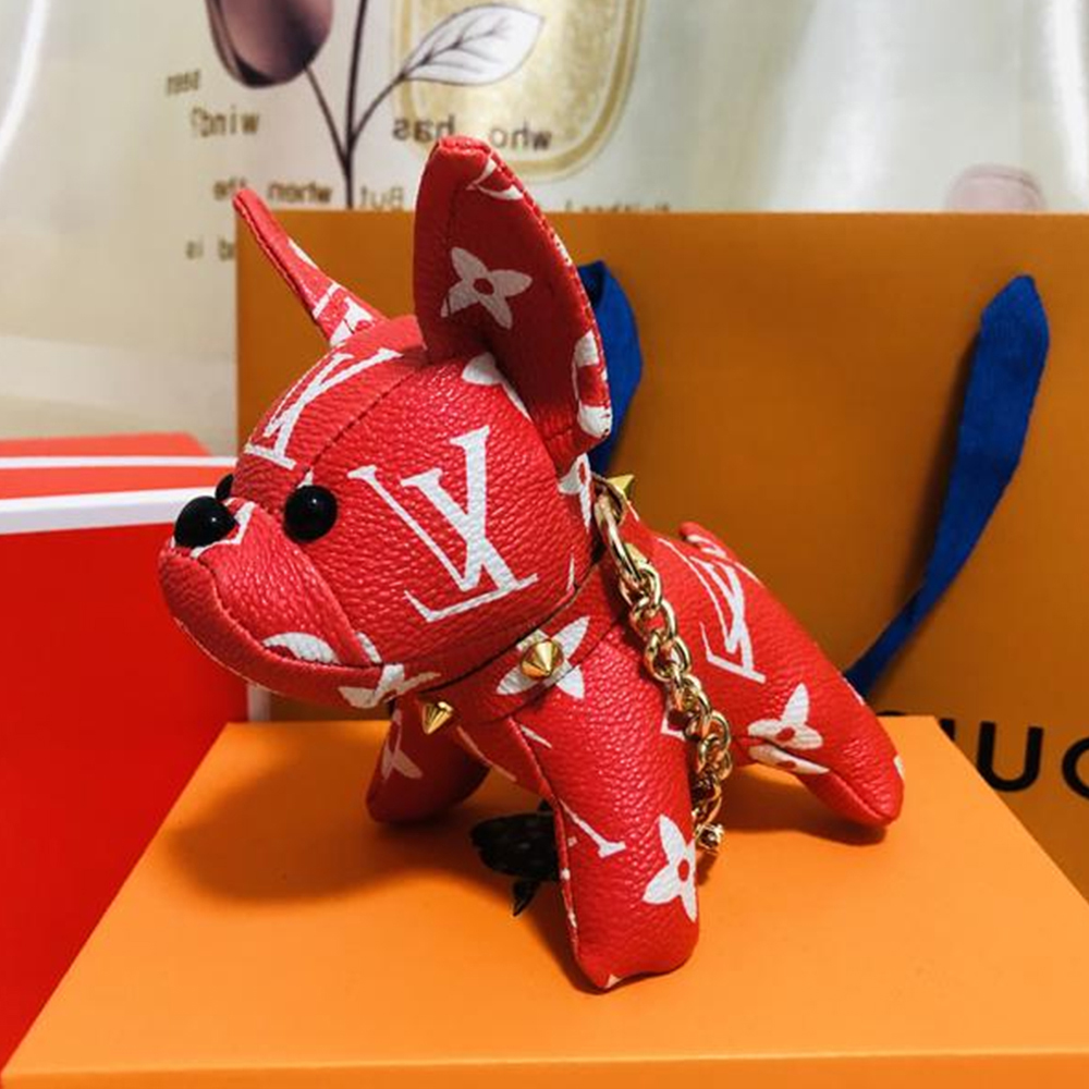 Old Flower French Bulldog Keychain Pendant （Replica）