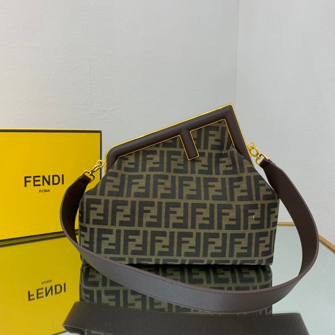 TOP FENDI FENDI First Canvas Medium Shoulder Bag