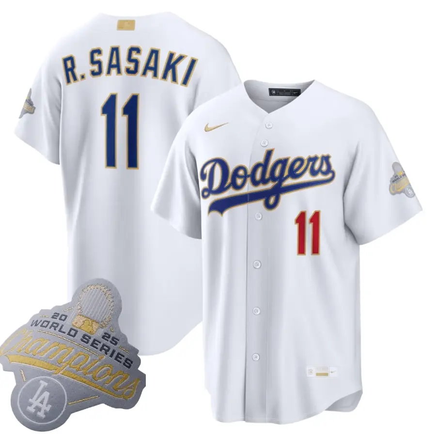 Los Angeles Dodgers Roki Sasak White 2026 Gold Collection Jersey