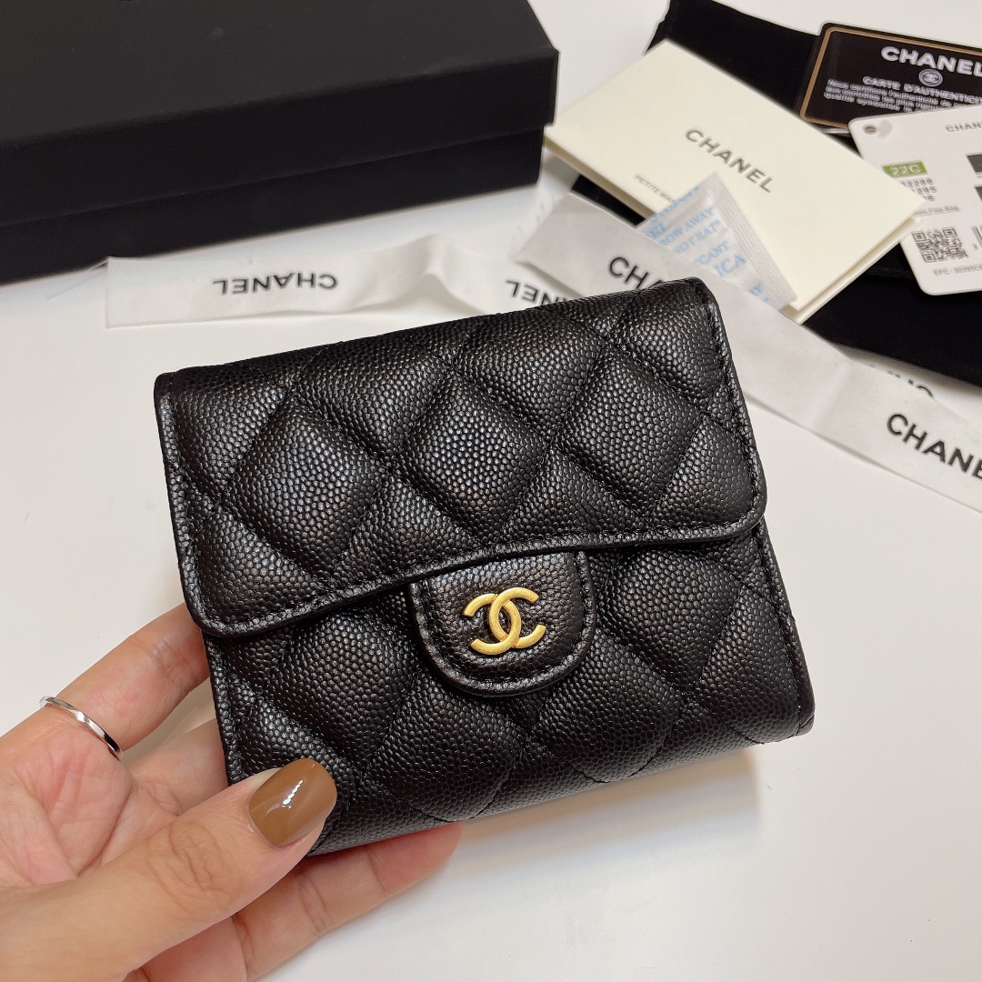 TOP CHANEL Lozenge Three Fold Wallet 11*10cm - 11 Colour