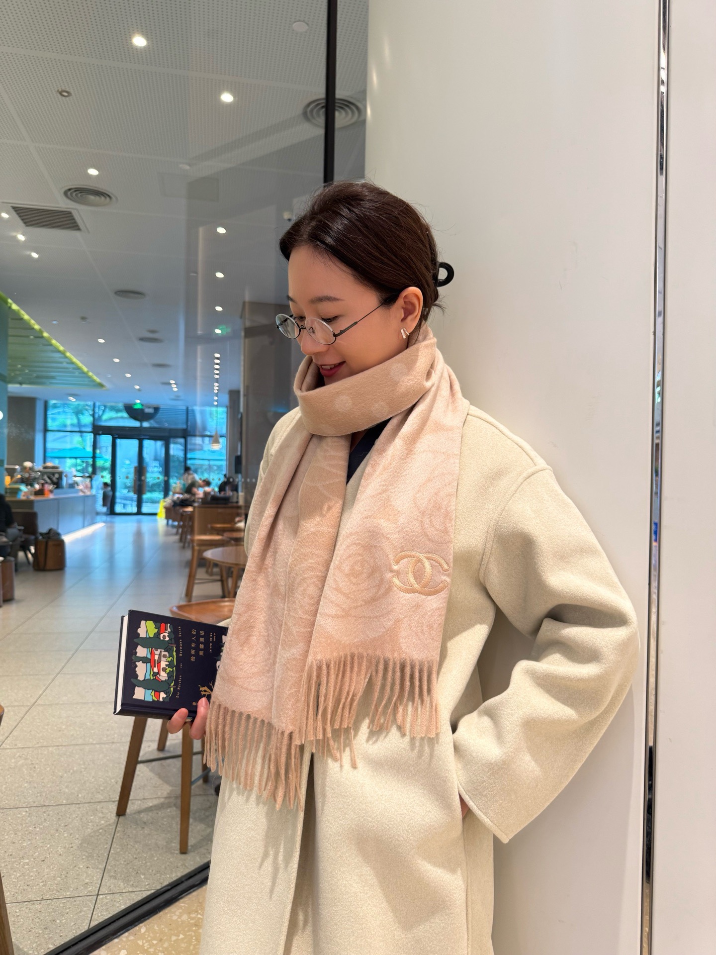 TOP CHANEL Cashmere Scarf 30*180cm - Pink