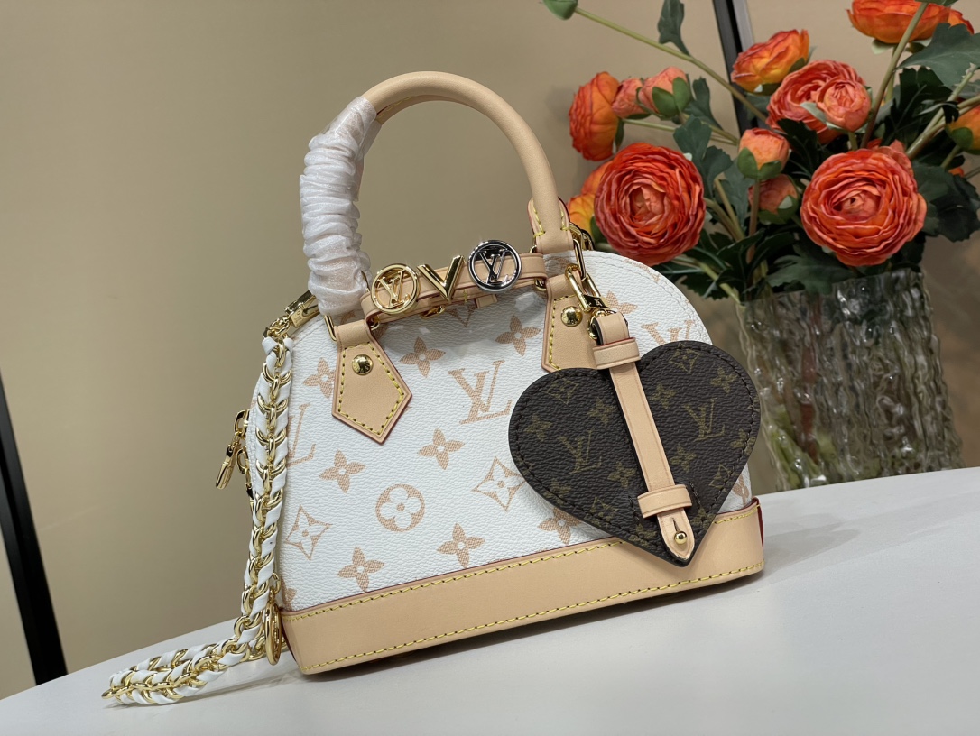 TOP Louis Vuitton LV Alma Bag 18 x 12 x 8cm - Beige