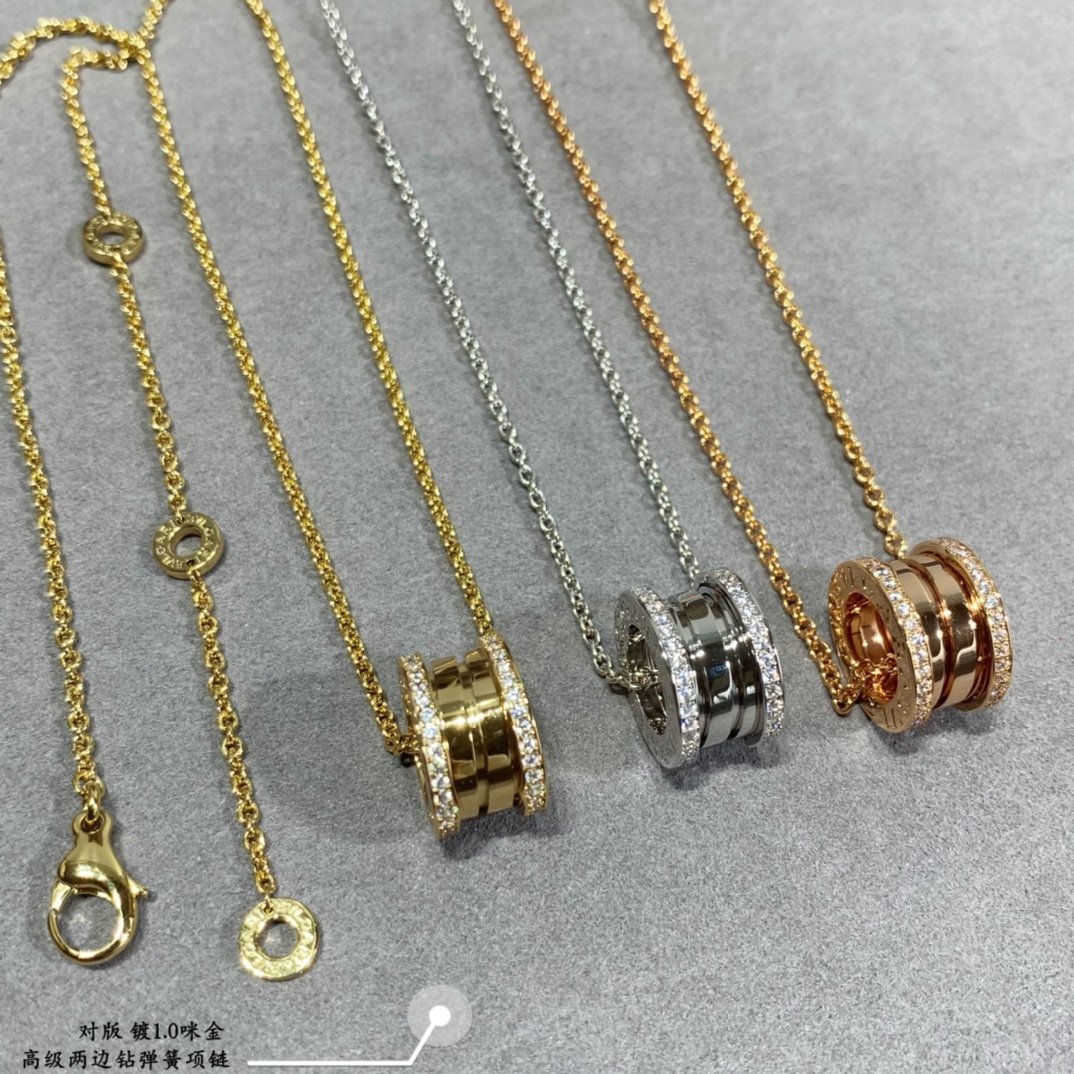 TOP BVLGARI Spring Side Diamond Necklace - 3 Color
