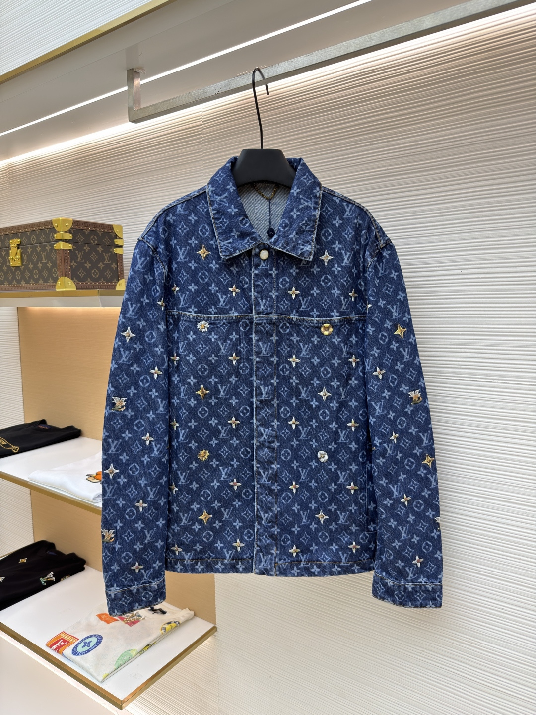 LOUIS VUITTON 字母提花雏菊刺绣牛仔外套